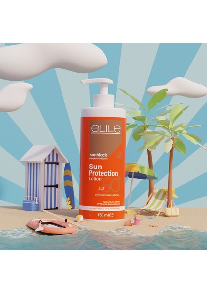 Güneş Koruma Losyonu SPF 50+ / Elile Sunblock Sun Protection Lotion SPF 50+