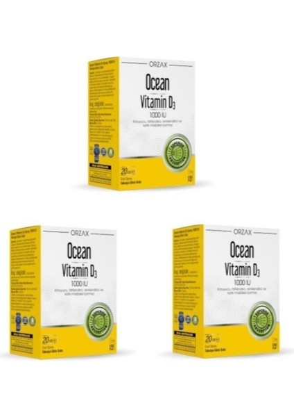 Vitamin D3 1000 Iu 20 ml Sprey 3 Adet