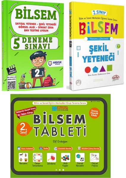 2. Sınıf BİLSEM Deneme Sınavı Şekil Yeteneği ve BİLSEM Tablet Kitabı