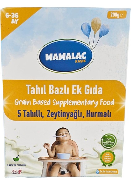 Mamalac 5 Tahıllı Zeytinyağlı, Hurmalı Tahıl Bazlı Ek Gıda