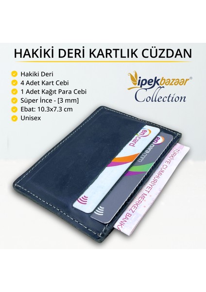 Süper Slim Deri Kartlık, Para Cepli Unisex, Ince, Kadın Erkek Kredi Kartlık Cüzdan fırsatları