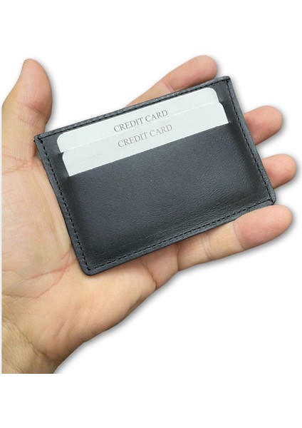 Süper Slim Deri Kartlık, Para Cepli Unisex, Ince, Kadın Erkek Kredi Kartlık Cüzdan