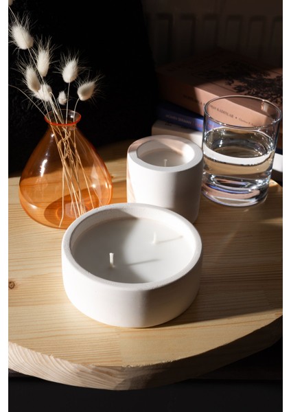 Amber Kokulu 2'li Beton Mum Seti | Modern Tasarım modelleri