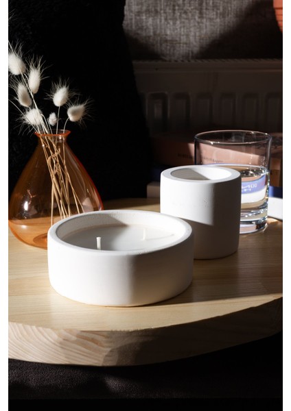 Amber Kokulu 2'li Beton Mum Seti | Modern Tasarım fırsatları