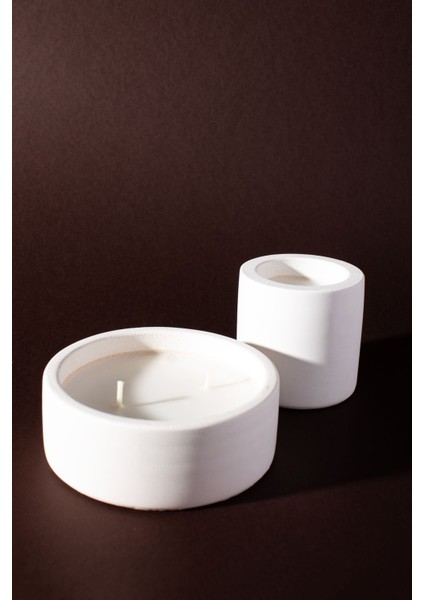 Amber Kokulu 2'li Beton Mum Seti | Modern Tasarım indirimleri