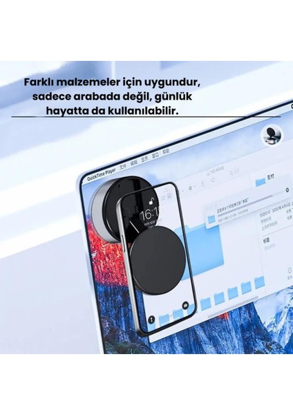 Elektronik Vakumlu Manyetik Masaüstü Telefon Tutucu, Mutfak Duvarı, Araç Içi Telefon Tutucu Döner Başlıklı