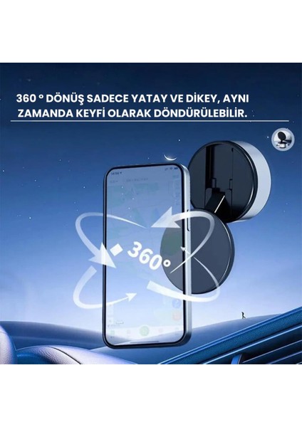 Elektronik Vakumlu Manyetik Masaüstü Telefon Tutucu, Mutfak Duvarı, Araç Içi Telefon Tutucu Döner Başlıklı