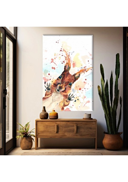 Kırmızı Sincap Kanvas Tablo