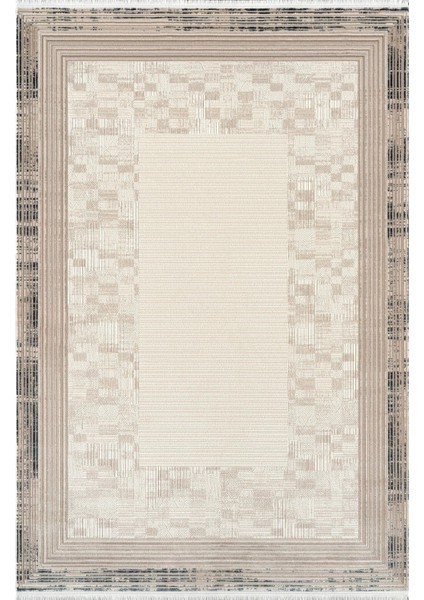 Beverly BF04A Krem Vizon Akrilik Yumuşak Dokulu Modern Eskitme Halı