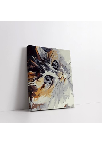 Gözlerin Ifadesi Kedili Kanvas Tablo fiyatları