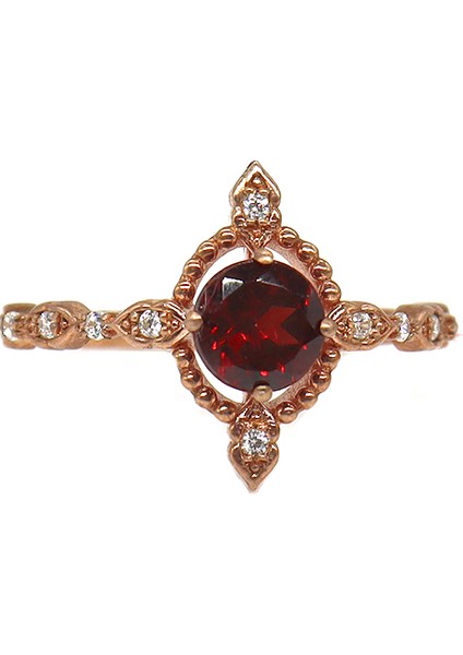 Özel Tasarım Vintage Garnet & Pırlanta Yüzük