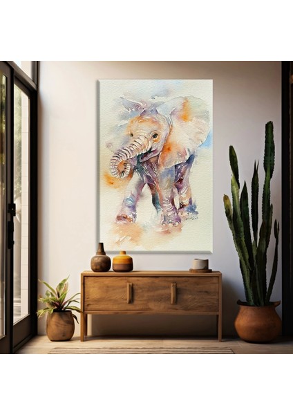 Neşeli Yavru Fil Kanvas Tablo