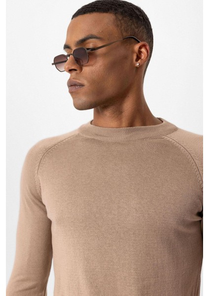 Vizon Bisiklet Yaka Slim Fit Triko Kazak modelleri