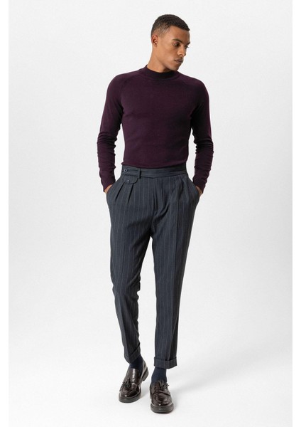 Koyu Mürdüm Yarım Boğazlı Erkek Triko modelleri