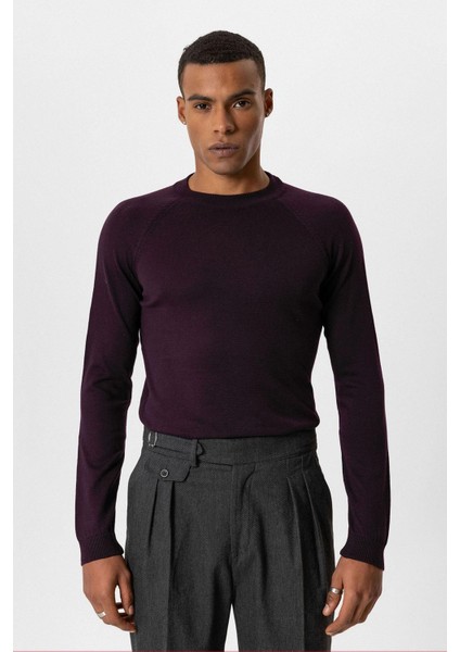 Mürdüm Bisiklet Yaka Slim Fit Triko Kazak