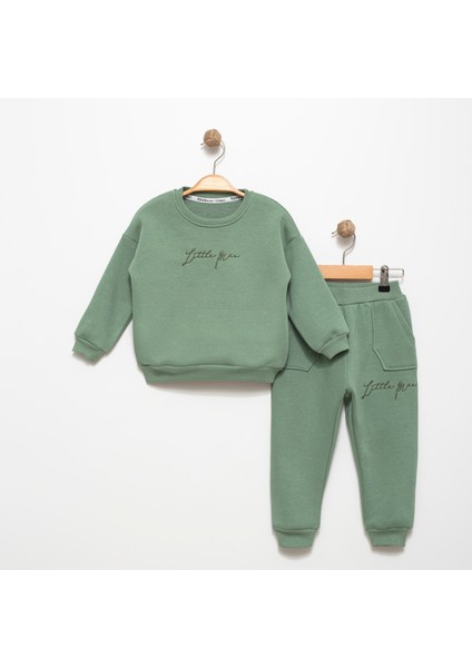 Erkek Çocuk Sweatshirt Jogger Takım Nakışlı 2-5 Yaş Pamuklu Şardonlu 3 Ip FV-15917