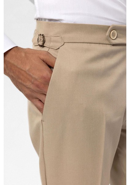 Bej Yüksek Bel Regular Fit Erkek Pantolon indirimleri