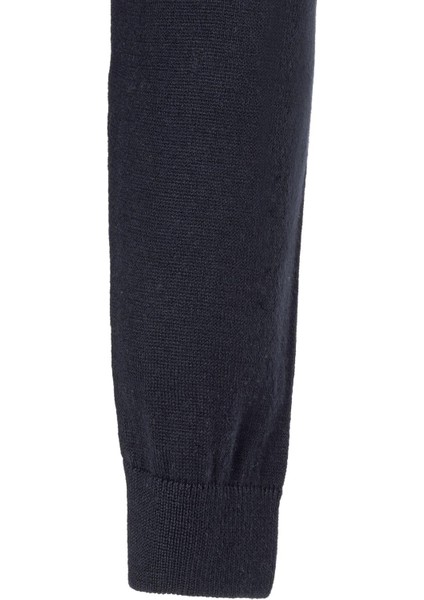 Lacivert Bisiklet Yaka Slim Fit Triko Kazak modelleri