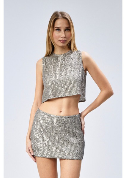 Pul Payet Işlemeli Crop Bluz modelleri