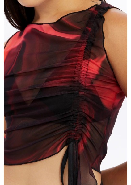 Transparan Büzgülü Tül Bluz fırsatları