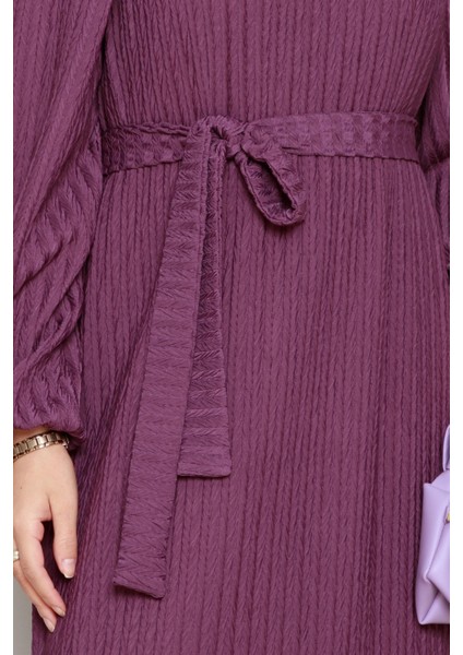 Robalı Sahra Tesettür Elbise-Mürdüm fırsatları