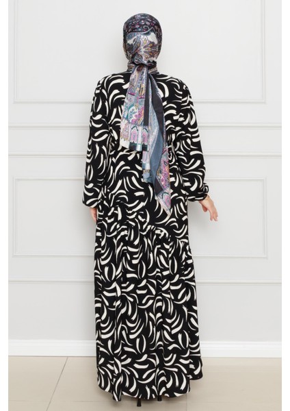 Beli Kuşaklı Çapraz Fırfırlı Lale Elbise-Siyah indirimleri