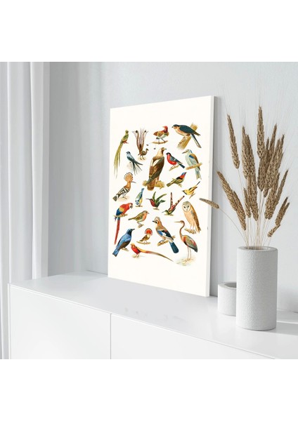 Familya Kuşlar Kanvas Tablo modelleri