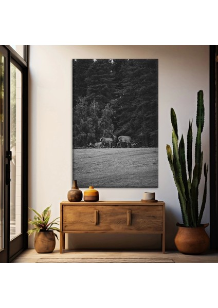 Ormandaki Geyikler Kanvas Tablo