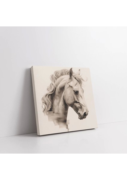 Beyaz At Kanvas Tablo fiyatları