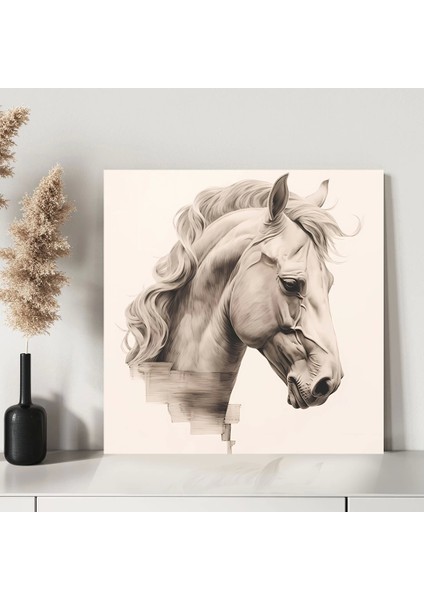 Beyaz At Kanvas Tablo modelleri