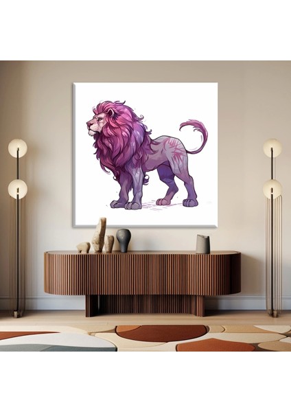 Aslan Figürü Kanvas Tablo