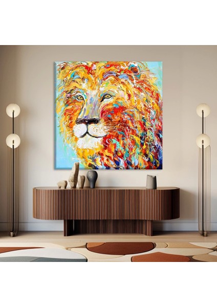 Ormanlar Kralı Aslan Kanvas Tablo