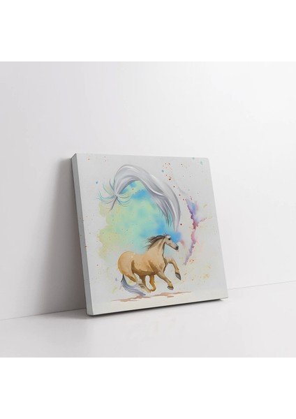 Kahverengi Koşan At Kanvas Tablo fiyatları