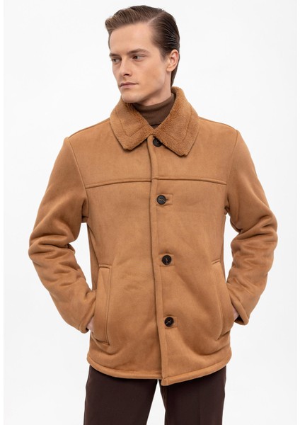 Camel Astar Detaylı Süet Mont