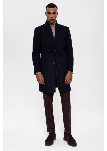 Lacivert Hakim Yaka Erkek Kaban modelleri