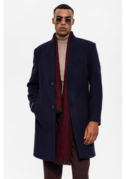 Lacivert Hakim Yaka Erkek Kaban fırsatları