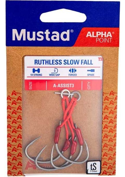 Alpha Point Ruthless Slow Fall Asist Olta Iğnesi A-Assıst3 Tıtan Steel-No:2/0 - 2li fiyatları