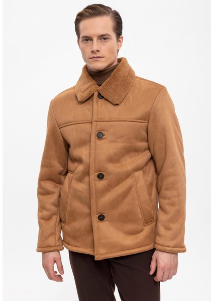 Camel Astar Detaylı Süet Mont