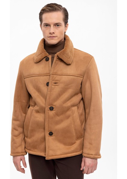 Camel Astar Detaylı Süet Mont