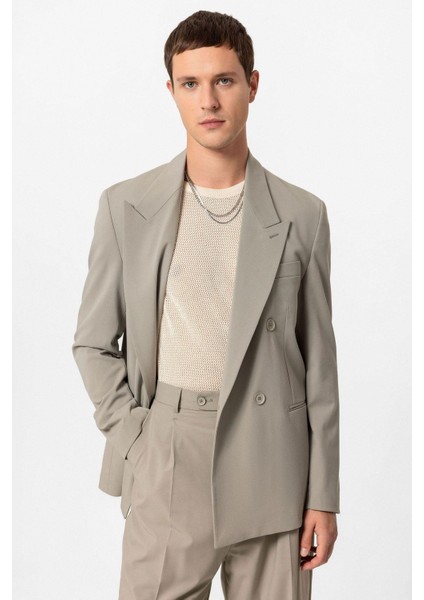 Açık Haki Tek Düğme Kruvaze Erkek Blazer Ceket fiyatları