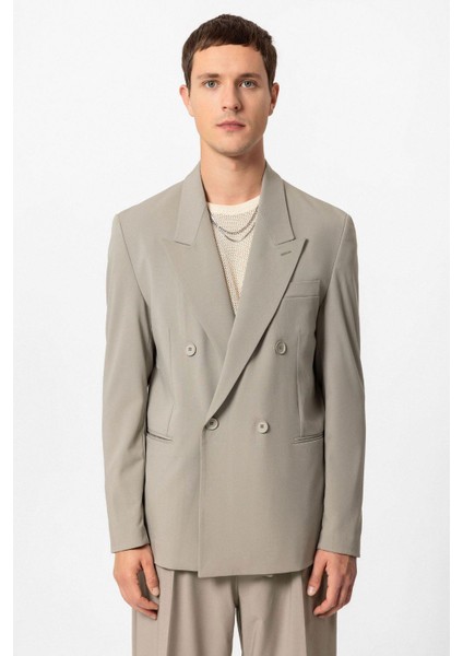 Açık Haki Tek Düğme Kruvaze Erkek Blazer Ceket fırsatları