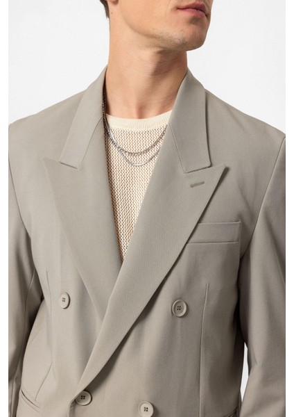 Açık Haki Tek Düğme Kruvaze Erkek Blazer Ceket indirimleri