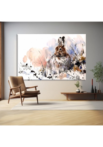 Tavşan ve Papatyalar Kanvas Tablo