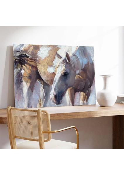 Beyaz Atlar Kanvas Tablo modelleri