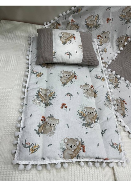 Poplin Kumaş ve Ponponlu Alt Açma , Yastık ve Battaniye 3'lü Set indirimleri