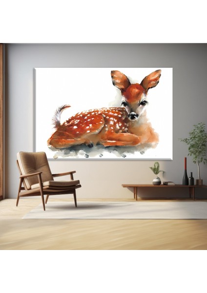 Yavru Geyik Dokunuşu Kanvas Tablo