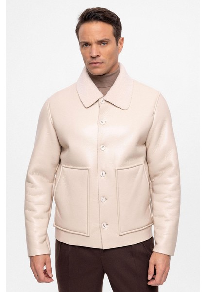 Bej Astar Detaylı Suni Deri Erkek Mont fiyatları
