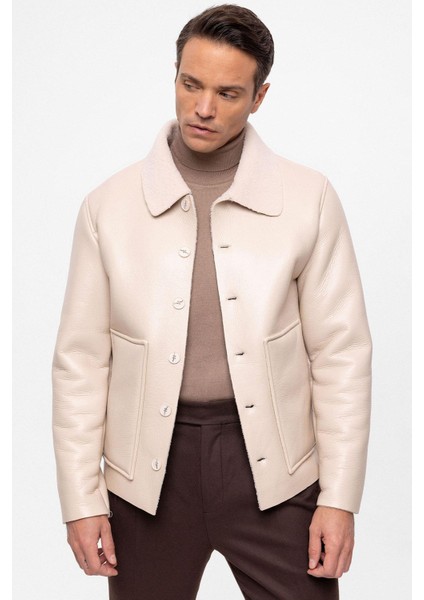 Bej Astar Detaylı Suni Deri Erkek Mont fırsatları
