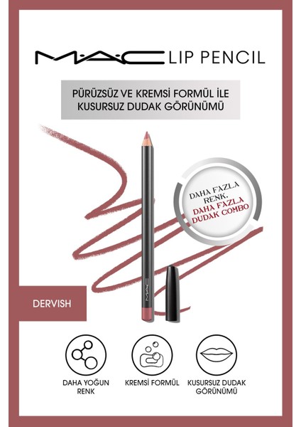 MAC Kremsi Kalıcı Dudak Kalemi - Lip Pencil - Dervish 1.45 G