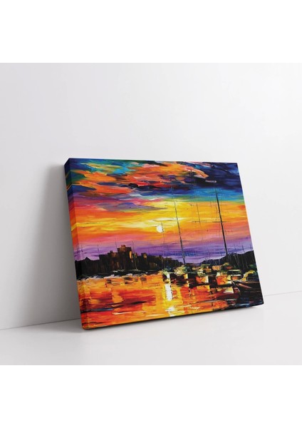 Limanın Akşam Işıkları Kanvas Tablo fiyatları